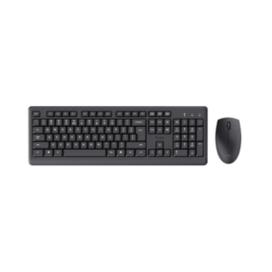 Combo teclado y mouse Trust inalámbrico Primo negro con receptor USB y diseño silencioso para oficina y hogar.