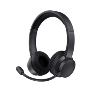 Auriculares inalámbricos Trust Ayda Bluetooth con micrófono y cancelación de ruido ENC en color negro para llamadas y videoconferencias.