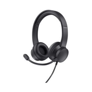 Auriculares Trust Ayda con micrófono plegable y control de volumen, diadema ajustable para videollamadas y trabajo en PC.