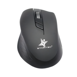 Mouse inalámbrico USB Star Tec ST-MO-91 negro con diseño ergonómico y sensor óptico de alta precisión